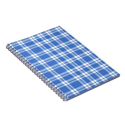 Cute Retro Blue Gingham Plaid Pattern Notizblock (Rechte Seite)