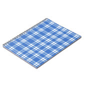 Cute Retro Blue Gingham Plaid Pattern Notizblock (Linke Seite)