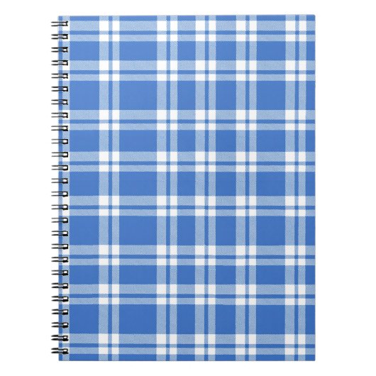 Cute Retro Blue Gingham Plaid Pattern Notizblock (Vorderseite)