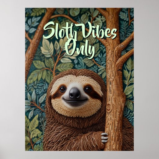 Cute retro boho Sloth Hang in there Poster (Vorne)