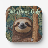 Cute retro boho Sloth Hang in there sloth vibes  Pappteller (Vorderseite)