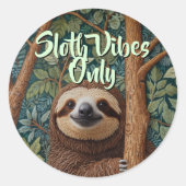Cute retro boho Sloth Hang in there sloth vibes Runder Aufkleber (Vorderseite)