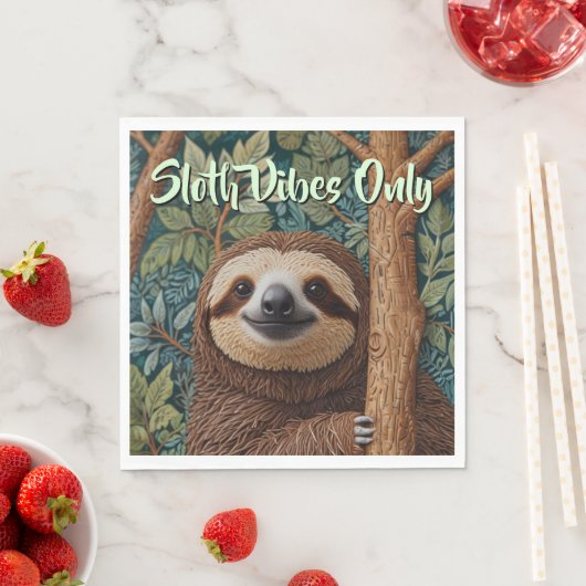 Cute retro boho Sloth Hang in there sloth vibes Serviette (Beispiel)