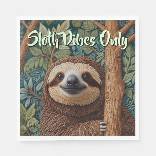 Cute retro boho Sloth Hang in there sloth vibes Serviette (Vorderseite)