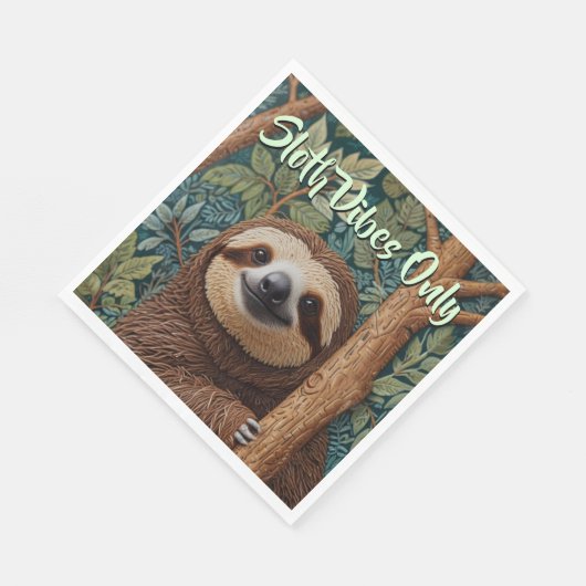 Cute retro boho Sloth Hang in there sloth vibes Serviette (Ecke)