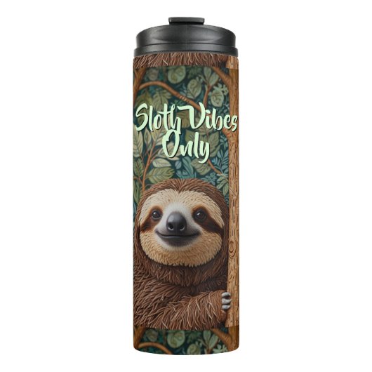 Cute retro boho Sloth Hang in there Thermosbecher (Vorderseite)