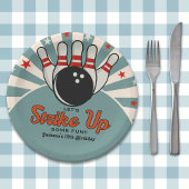 Cute Retro Bowling Party for Kids Pappteller