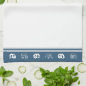 Cute Retro Campers in Blue and White Geschirrtuch (Gefaltet)