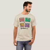 Cute Retro Cassette Tape "Rewind" Kawaii Design T-Shirt (Vorne ganz)