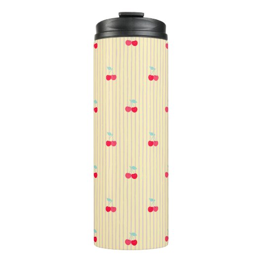 Cute Retro Cherry Pattern Retro Pop Thermosbecher (Vorderseite)