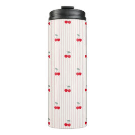 Cute Retro Cherry Pattern Sweetheart Glaze Thermosbecher