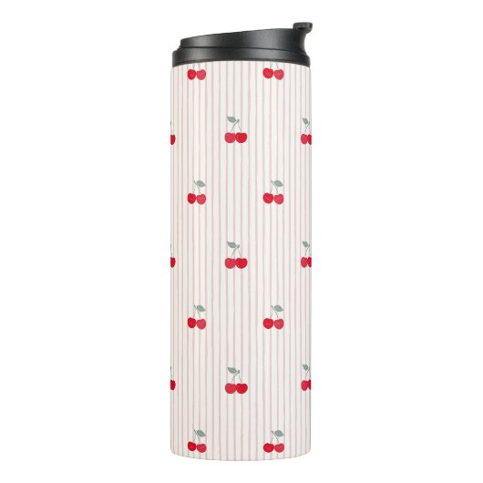Cute Retro Cherry Pattern Sweetheart Glaze Thermosbecher (Nach links gedreht)