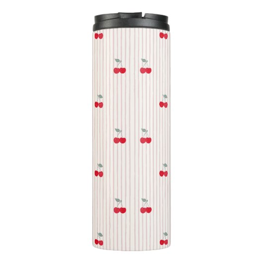 Cute Retro Cherry Pattern Sweetheart Glaze Thermosbecher (Rückseite)
