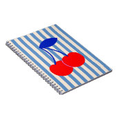 Cute Retro Cherry Striped Notizblock (Rechte Seite)
