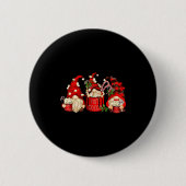 Cute Retro Chocolate Hot Cocoa Mug Funny Gnomes Ch Button (Vorderseite)