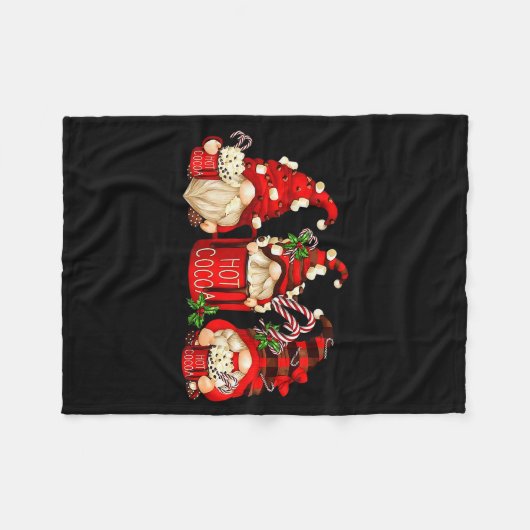 Cute Retro Chocolate Hot Cocoa Mug Funny Gnomes Ch Fleecedecke (Vorderseite (Horizontal))