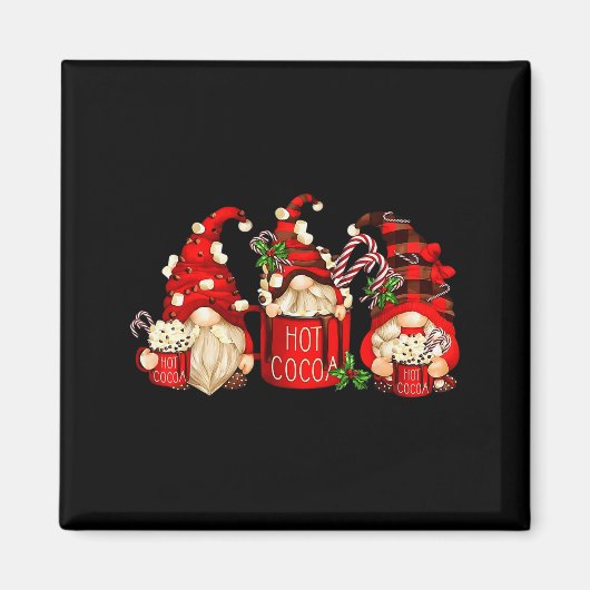 Cute Retro Chocolate Hot Cocoa Mug Funny Gnomes Ch Magnet (Vorne)