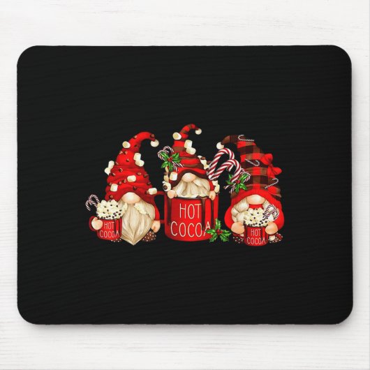 Cute Retro Chocolate Hot Cocoa Mug Funny Gnomes Ch Mousepad (Vorne)