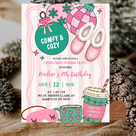 Cute Retro Christmas Pajama Party Invitation Einladung