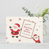 Cute Retro Christmas Santa Feiertagskarte (Stehend Vorderseite)