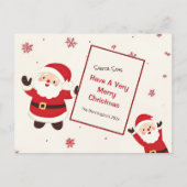 Cute Retro Christmas Santa Postkarte (Vorderseite)