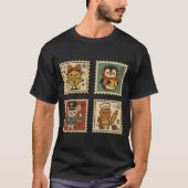 Cute Retro Christmas Stamp Collage Men’s T-Shirt (Vorderseite)