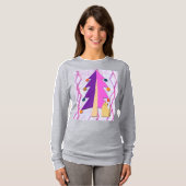 Cute Retro Christmas Tree and Cat Art on T-Shirt (Vorne ganz)