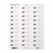 Cute Retro Christmas Trees Pink Address Labels (Vorne)