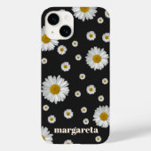 Cute Retro Daisy Flower with Name Black Case-Mate iPhone Hülle (Rückseite)