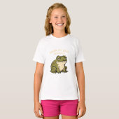 Cute Retro Frog Barely Trying Girls T-Shirt (Vorne ganz)