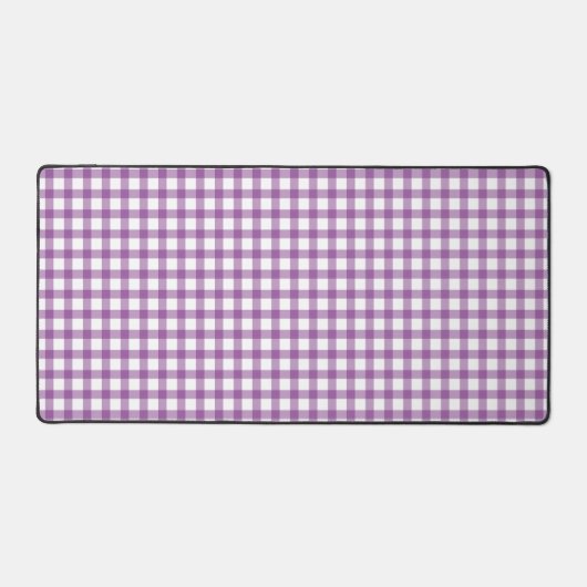 Cute Retro Gingham Plaid Purple Pattern Schreibtischunterlage (Vorderseite)
