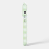 Cute Retro Green Gingham Plaid pattern iPhone Hülle (Linke Seite)