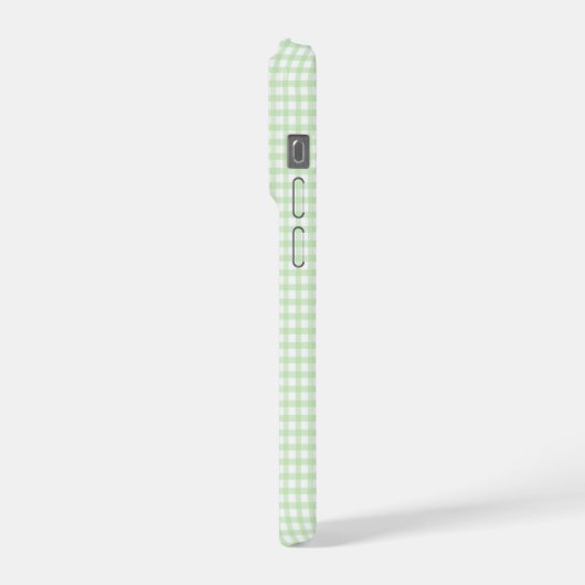 Cute Retro Green Gingham Plaid pattern iPhone Hülle (Linke Seite)