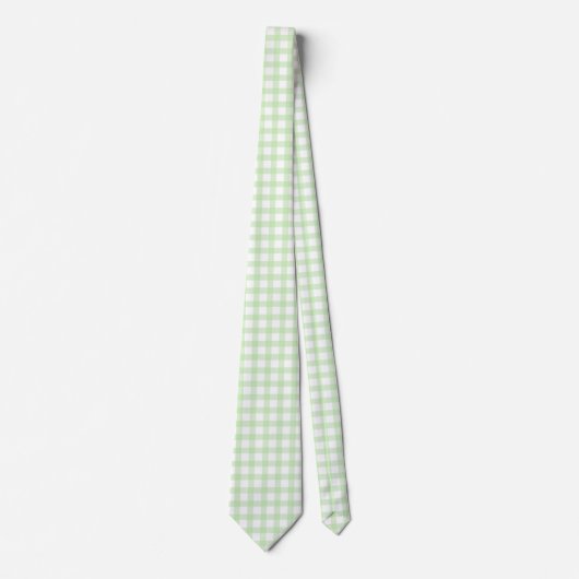Cute Retro Green Gingham Plaid pattern Krawatte (Vorderseite)