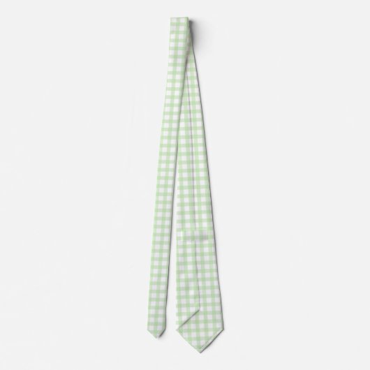 Cute Retro Green Gingham Plaid pattern Krawatte (Rückseite)