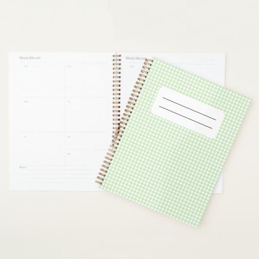 Cute Retro Green Gingham Plaid pattern Planer (Anzeige)
