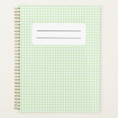 Cute Retro Green Gingham Plaid pattern Planer (Vorderseite)