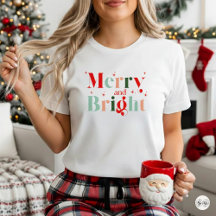 Cute Retro Merry and Bright Christmas