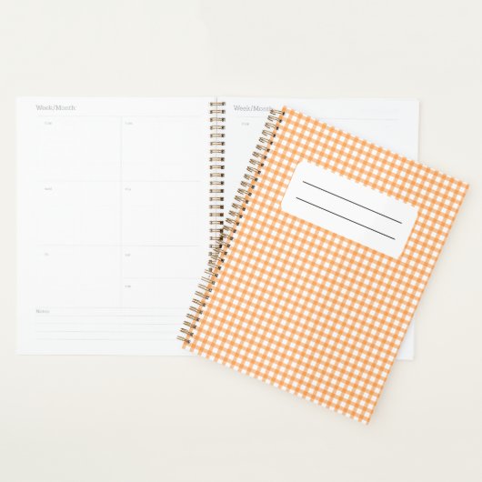 Cute Retro Orange Gingham Plaid pattern Planer (Anzeige)