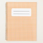 Cute Retro Orange Gingham Plaid pattern Planer (Vorderseite)