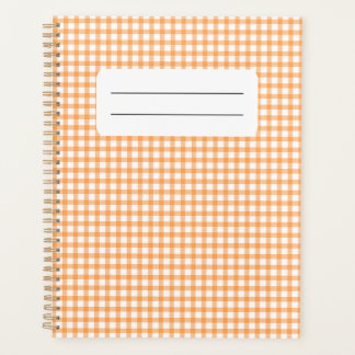 Cute Retro Orange Gingham Plaid pattern Planer