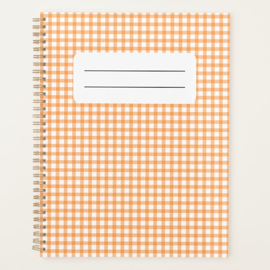 Cute Retro Orange Gingham Plaid pattern Planer (Vorderseite)