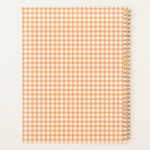 Cute Retro Orange Gingham Plaid pattern Planer (Rückseite)