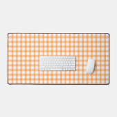Cute Retro Orange Gingham Plaid pattern Schreibtischunterlage (Tastatur & Maus)