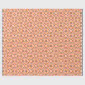 Cute Retro Orange Pink Daisy Checkerboard Pattern Geschenkpapier (Flach)