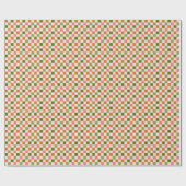 Cute Retro Orange Pink Green Checkerboard Pattern Geschenkpapier (Flach)