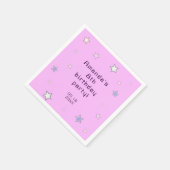 Cute Retro Pastel Stars Light Pink Kids Birthday  Serviette (Ecke)