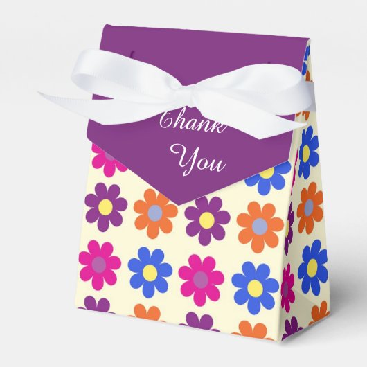 Cute Retro Penny Flower Pattern Thank You Geschenkschachtel (Vorderseite)