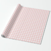 Cute Retro Pink Gingham Plaid pattern Geschenkpapier (Ungerollt)