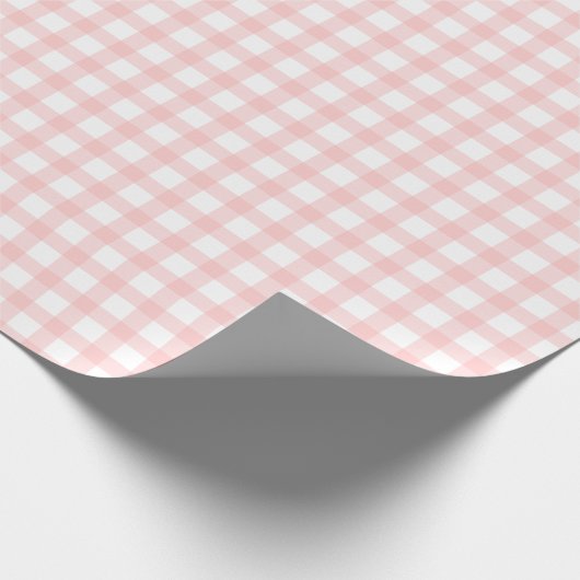 Cute Retro Pink Gingham Plaid pattern Geschenkpapier (Ecke)